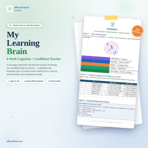 My Learning Brain worksheet: Summer Cognition and confidence tracker